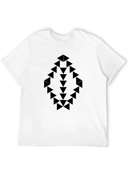 Geometric Arrow Design Black T-Shirt
