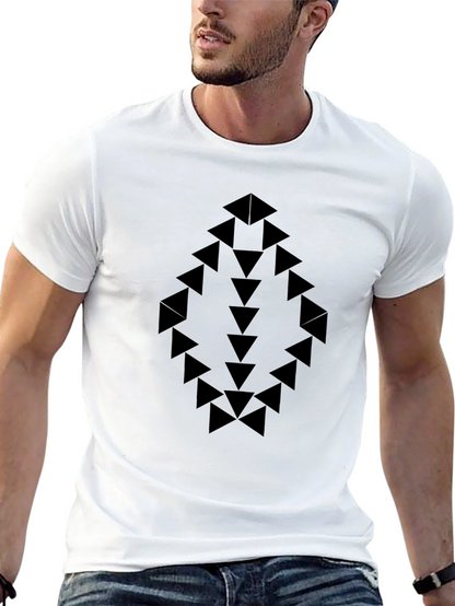Geometric Arrow Design Black T-Shirt