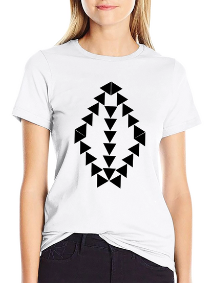 Geometric Arrow Design Black T-Shirt