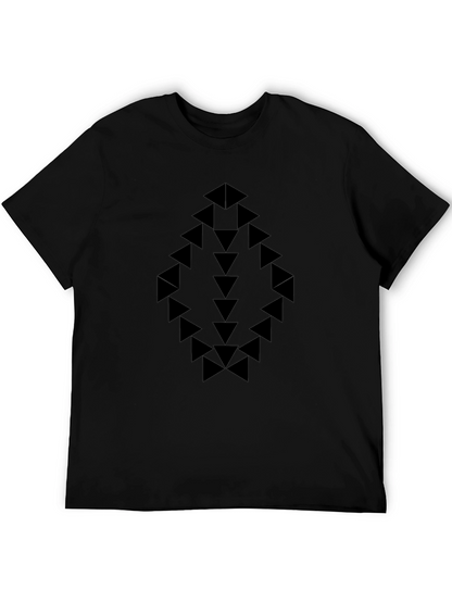 Geometric Arrow Design Black T-Shirt