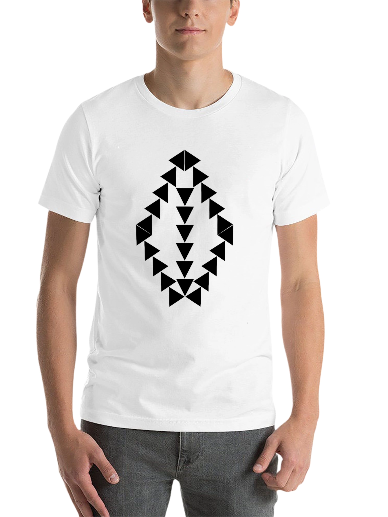 Geometric Arrow Design Black T-Shirt