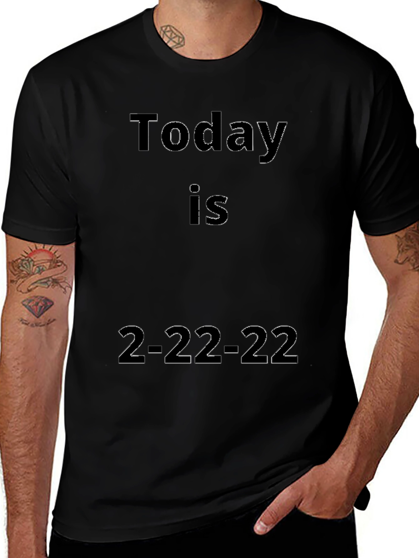Today Is 2-22-22 Black Graphic Tee