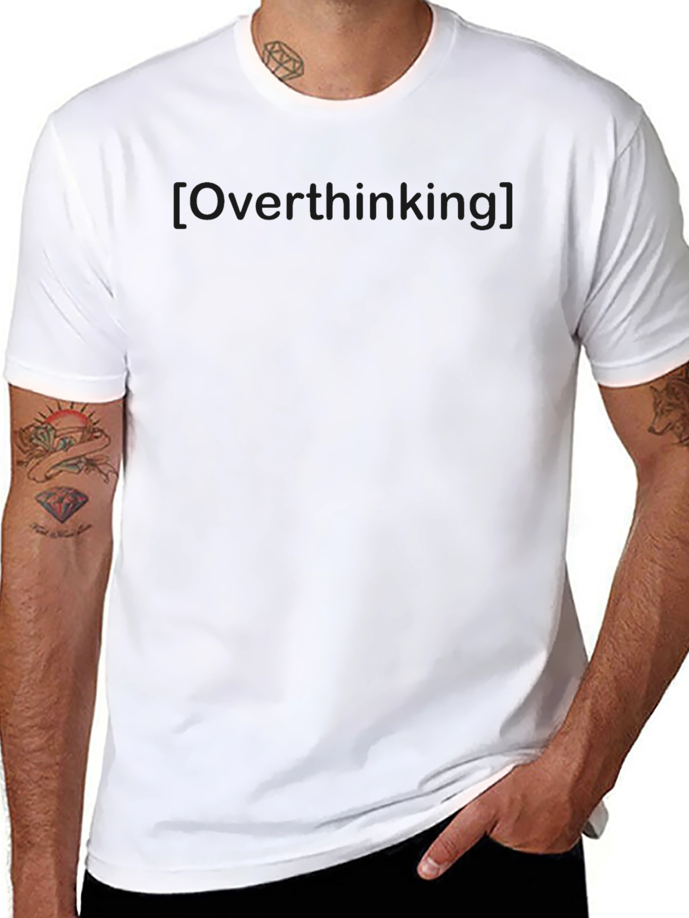 Overthinking Graphic Tee - Black Casual T-Shirt