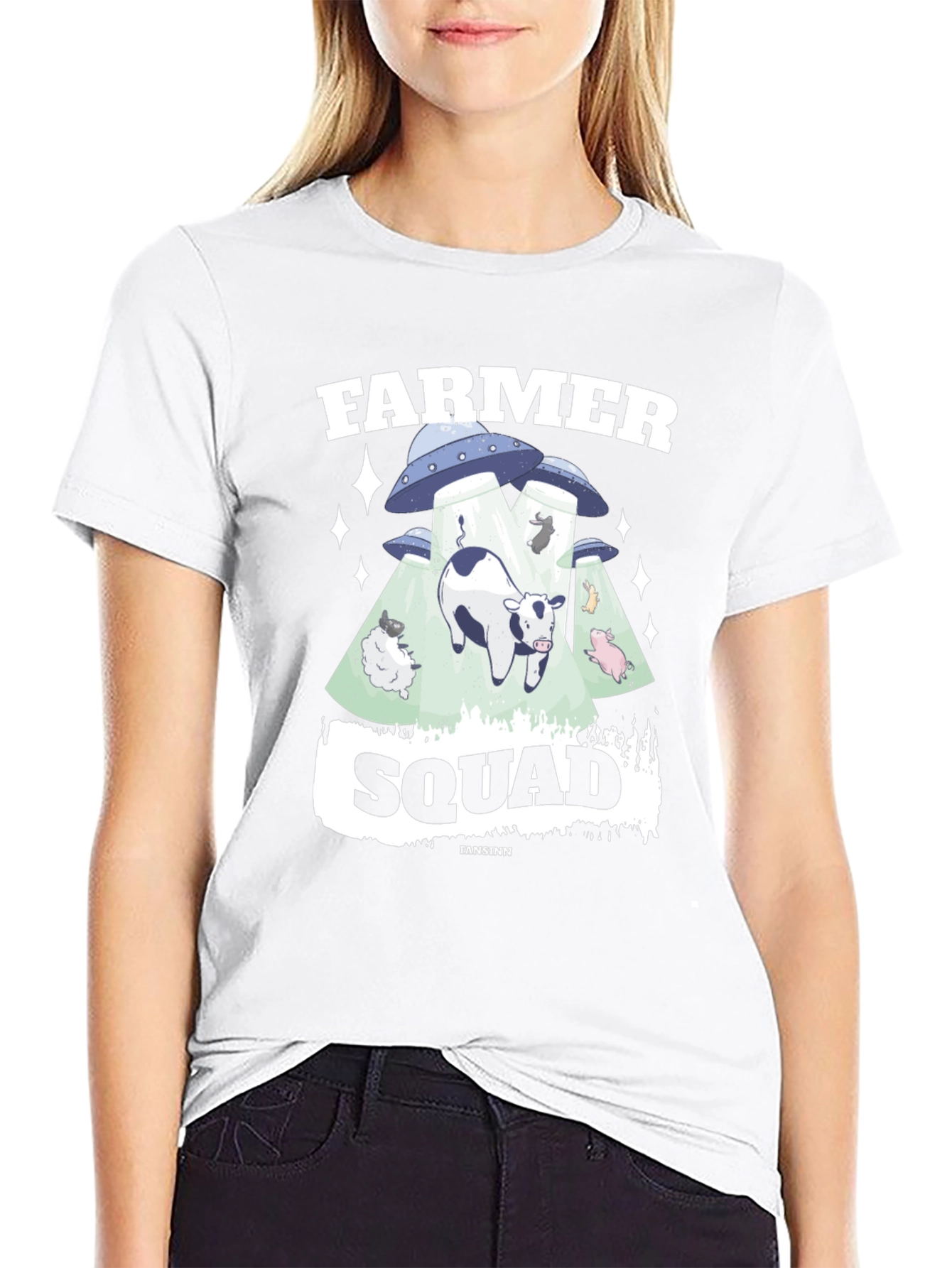 Farmer Squad Alien Abduction Graphic T-Shirt