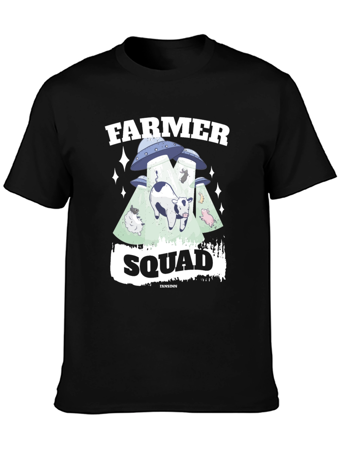Farmer Squad Alien Abduction Graphic T-Shirt