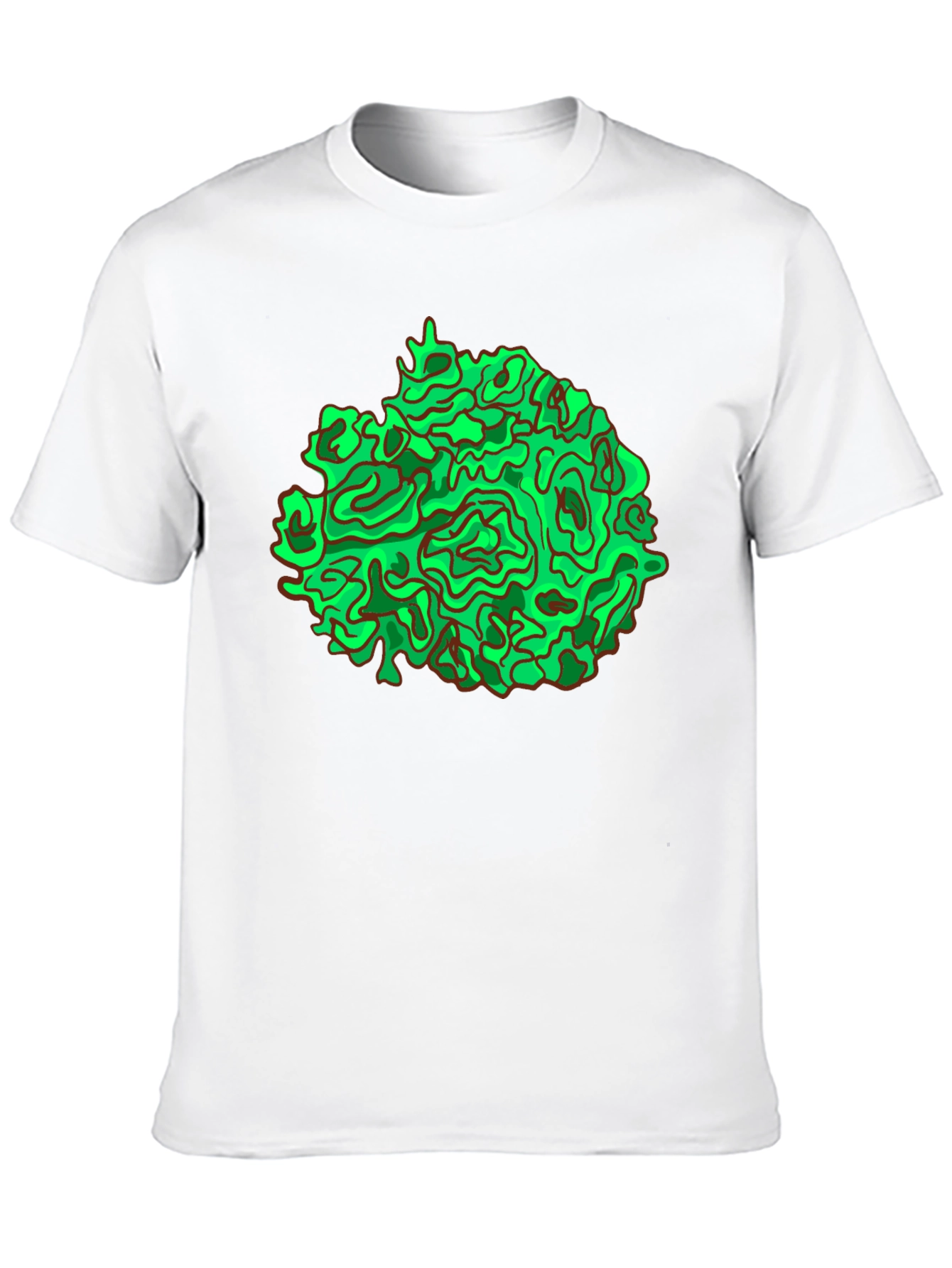 Abstract Green Graphic Black T-Shirt