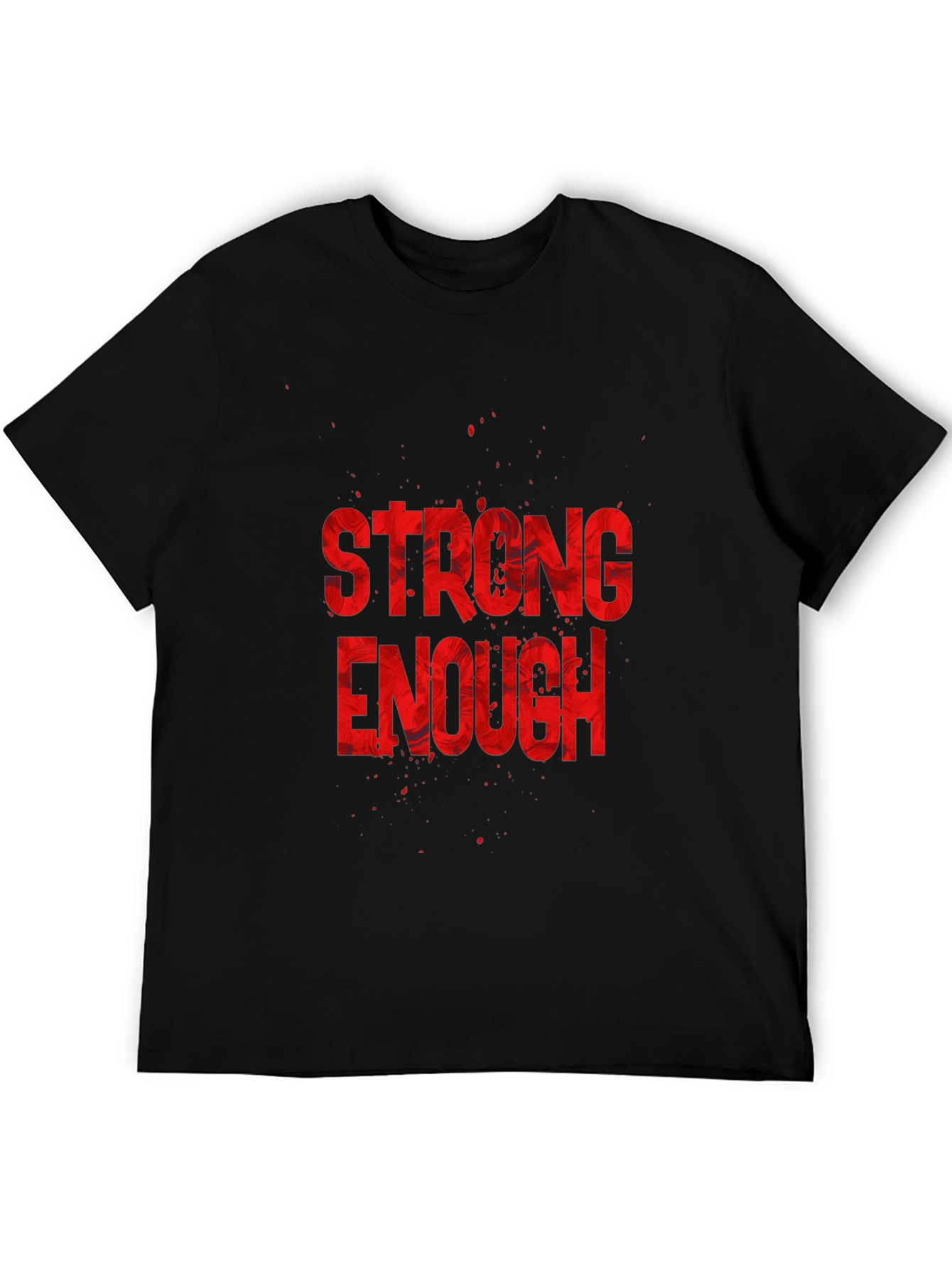 Strong Enough Graphic Tee - Black Cotton T-Shirt