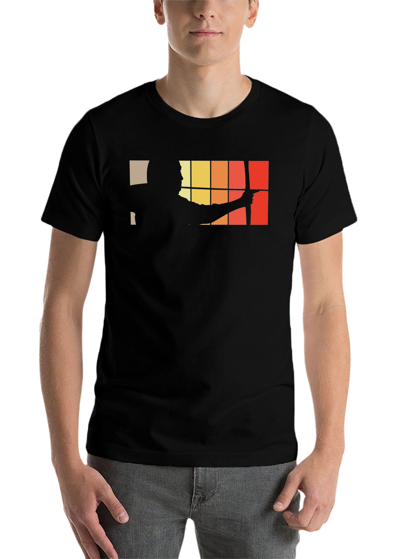Archery Silhouette Graphic Black T-Shirt