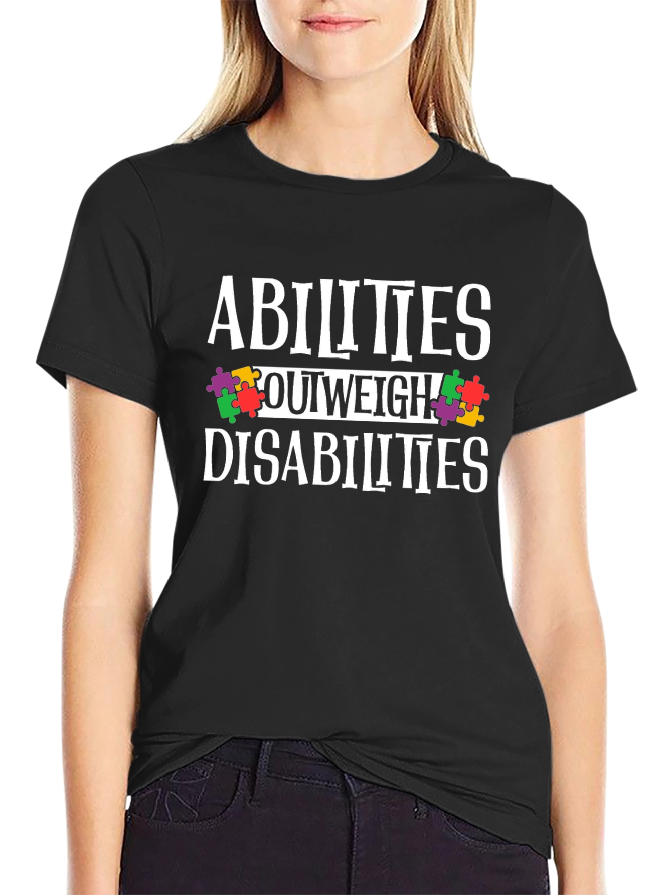 Abilities Outweigh Disabilities Awareness T-Shirt