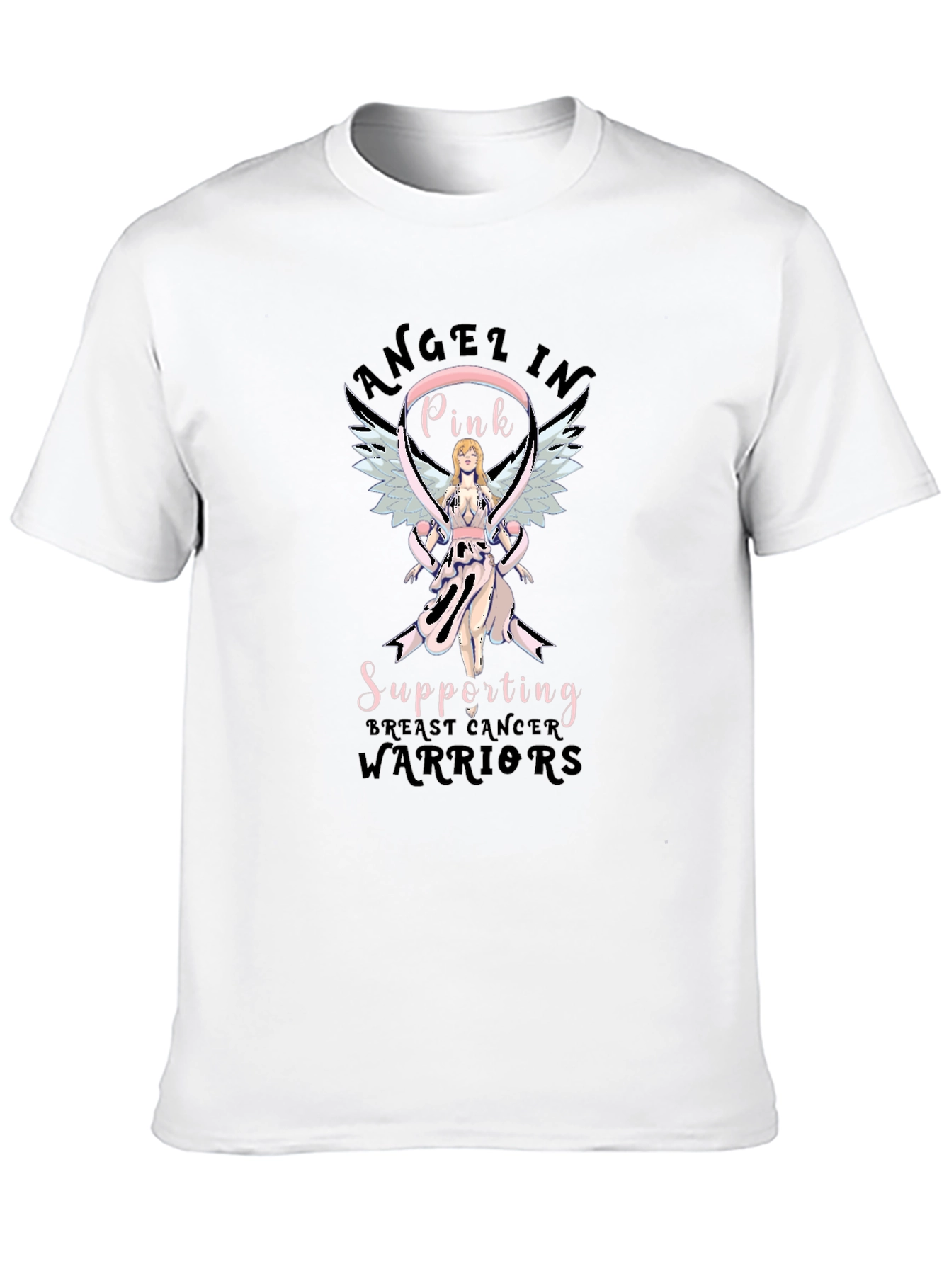 Breast Cancer Awareness Angel In Pink T-Shirt