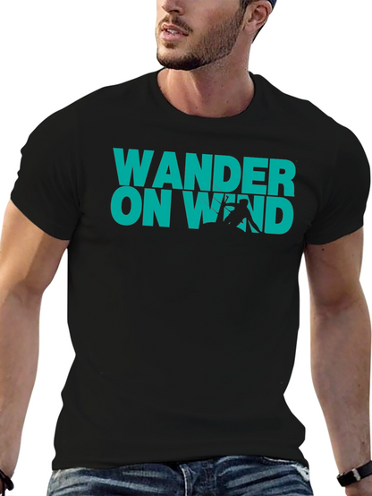 Wander On Wind Black Graphic T-Shirt