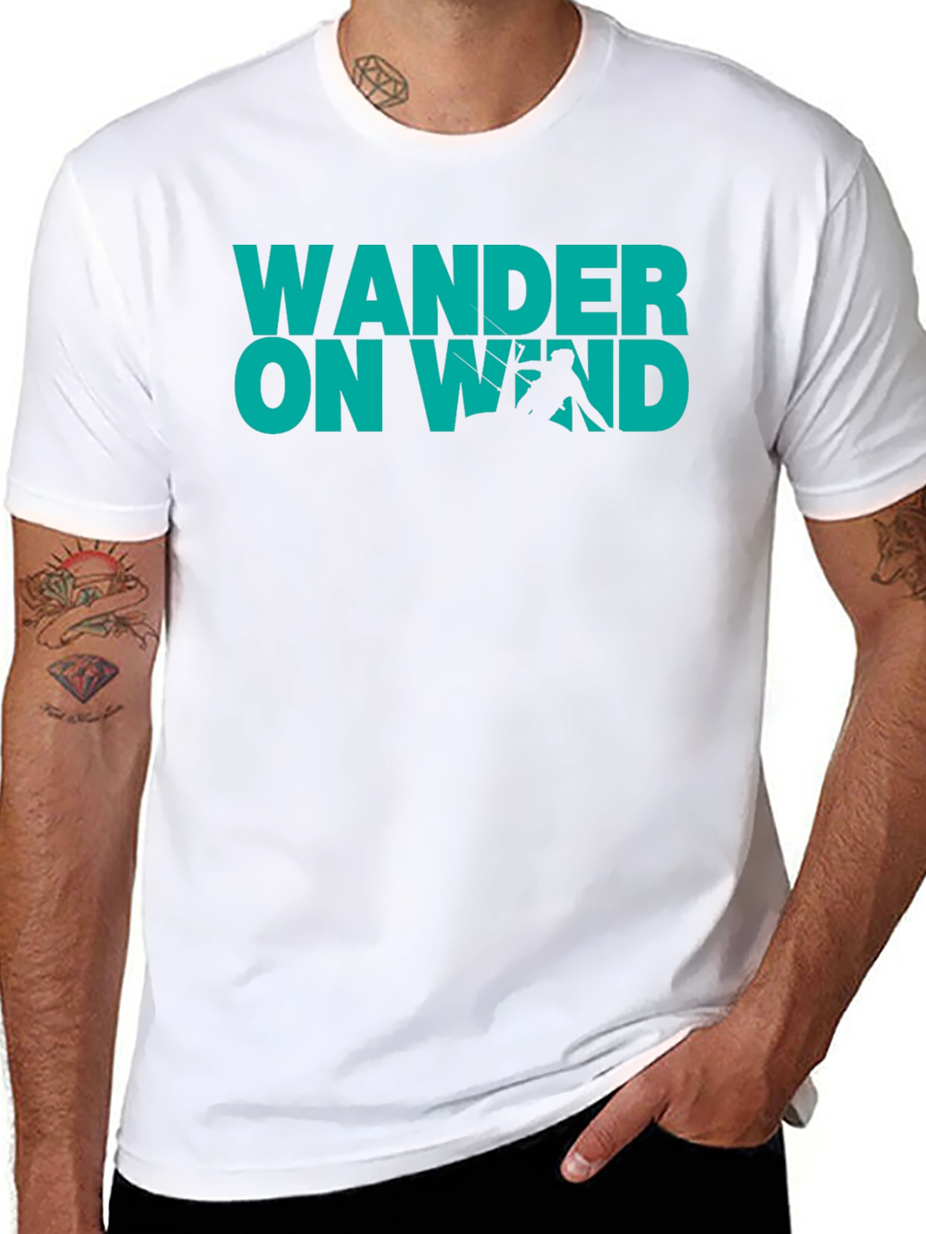 Wander On Wind Black Graphic T-Shirt