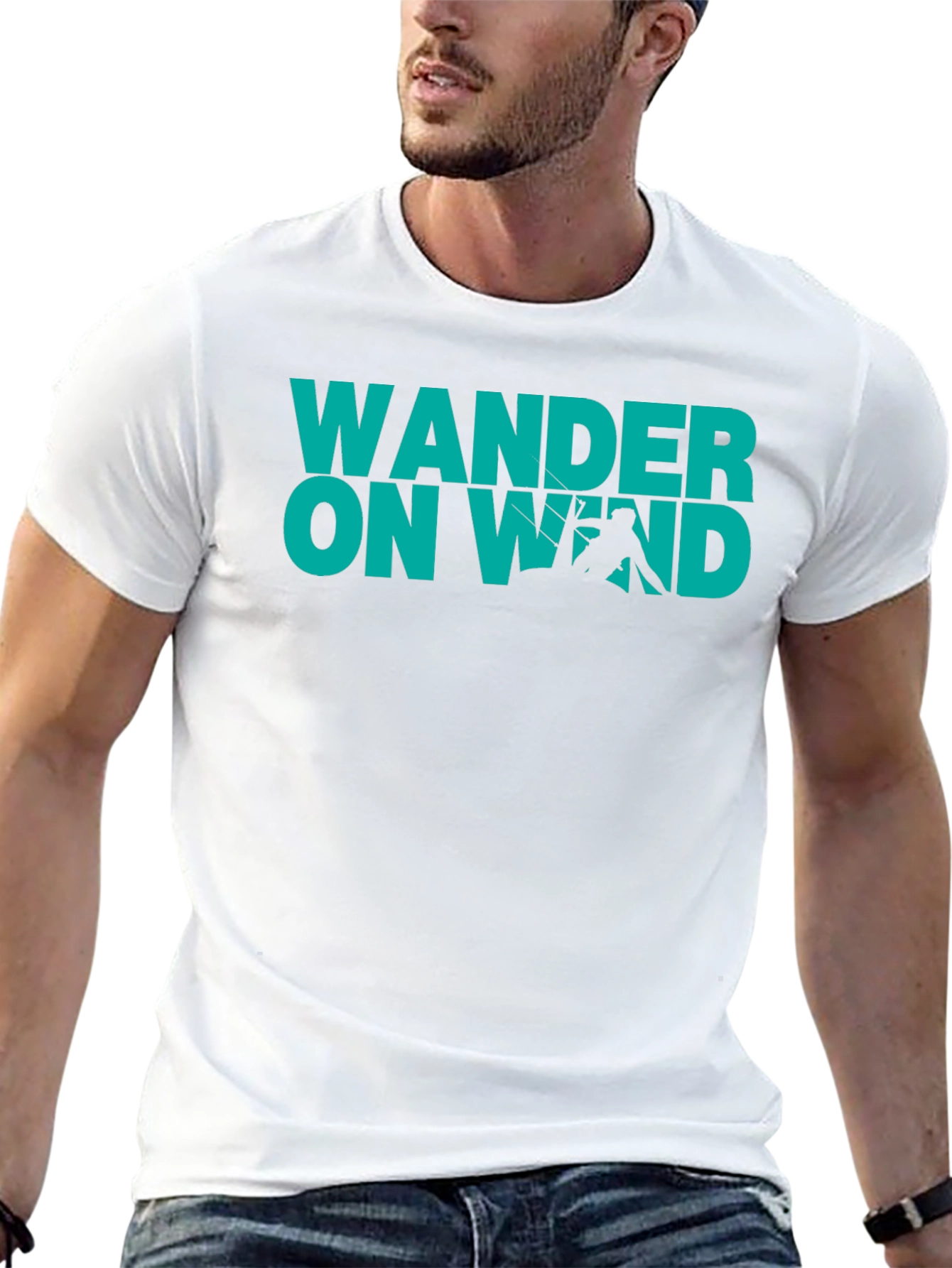 Wander On Wind Black Graphic T-Shirt