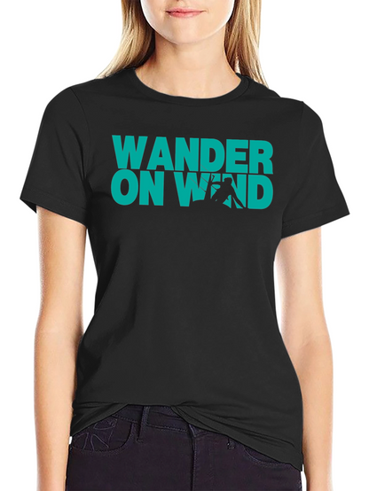 Wander On Wind Black Graphic T-Shirt