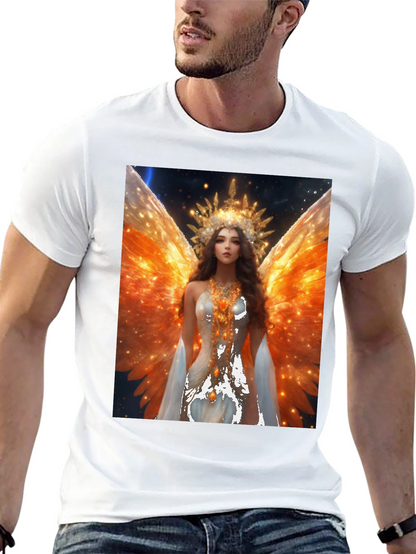 Angel Wings Graphic T-Shirt - Celestial Art Tee