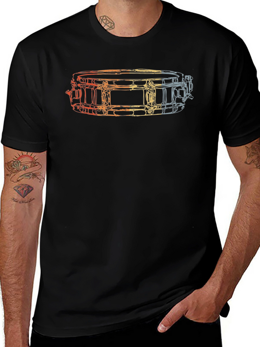 Drummer Snare Drum Graphic Tee - Black