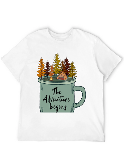 Adventure Begins Camping Mug T-Shirt