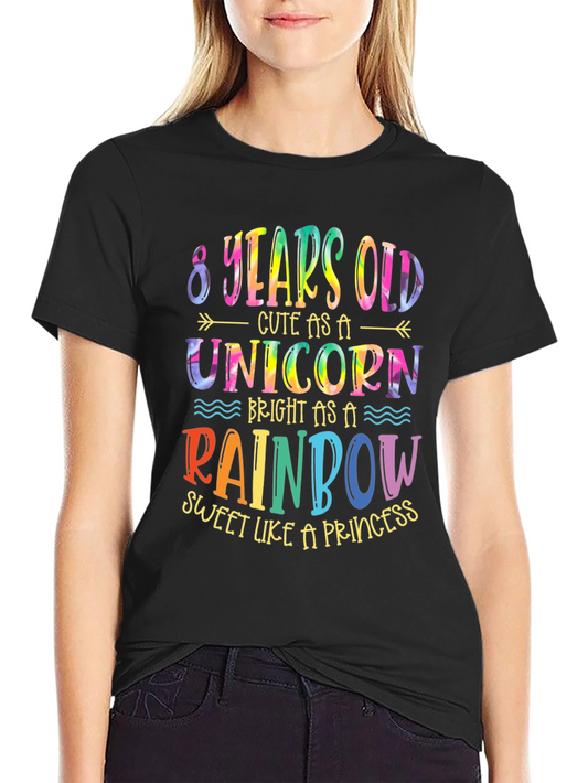 8th Birthday Unicorn Rainbow Shirt