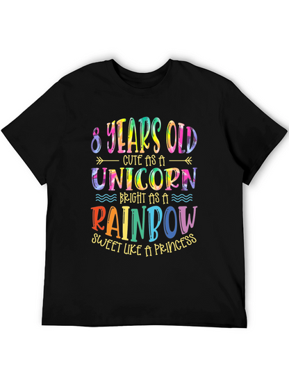 8th Birthday Unicorn Rainbow Shirt