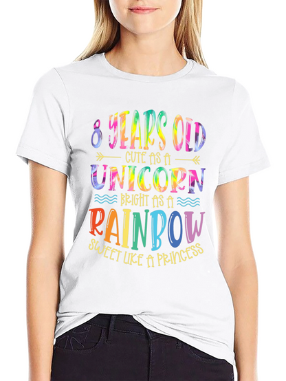 8th Birthday Unicorn Rainbow Shirt