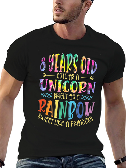 8th Birthday Unicorn Rainbow Shirt