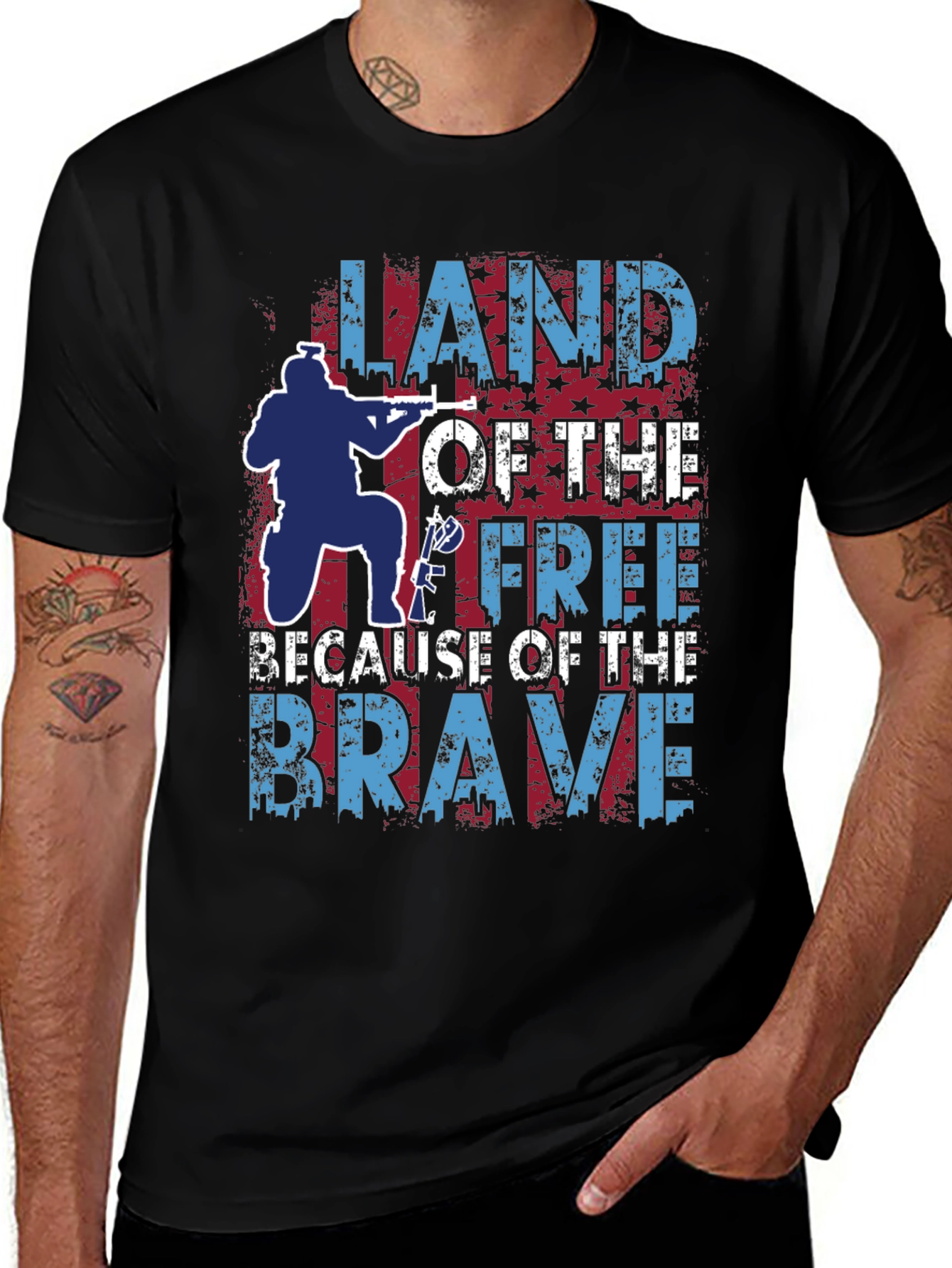 Land of the Free Patriotic Graphic T-Shirt