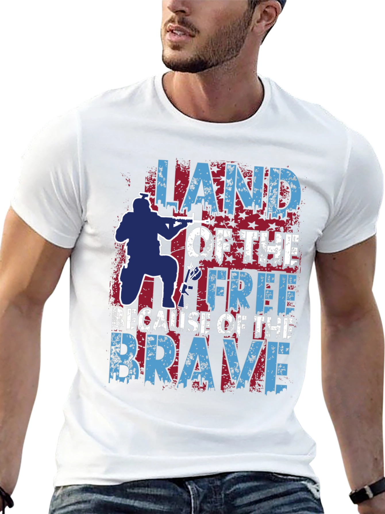 Land of the Free Patriotic Graphic T-Shirt