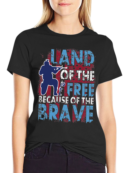 Land of the Free Patriotic Graphic T-Shirt