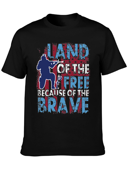 Land of the Free Patriotic Graphic T-Shirt
