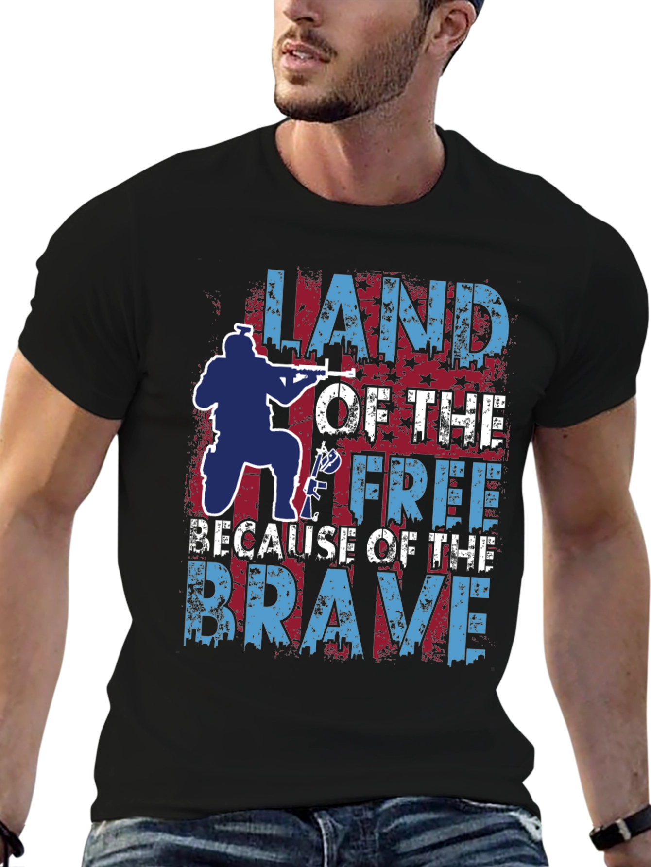 Land of the Free Patriotic Graphic T-Shirt