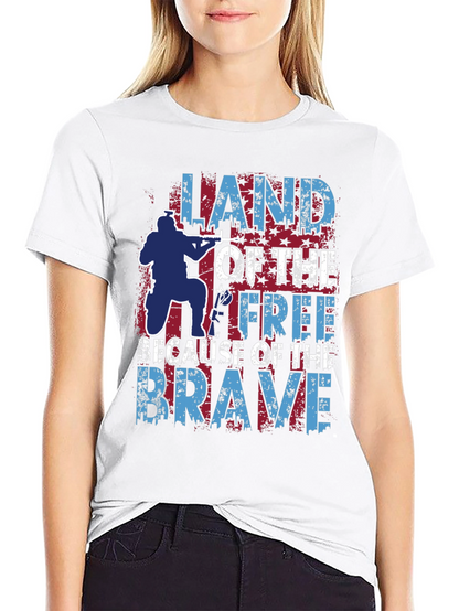 Land of the Free Patriotic Graphic T-Shirt