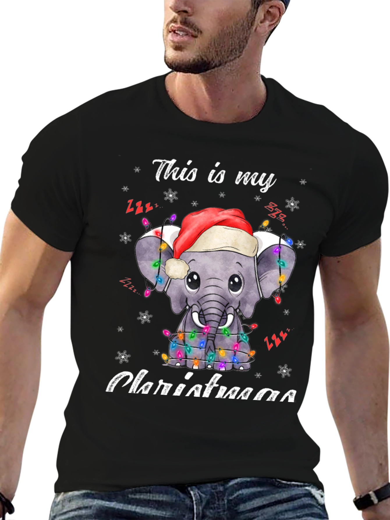 Elephant Christmas Lights T-Shirt
