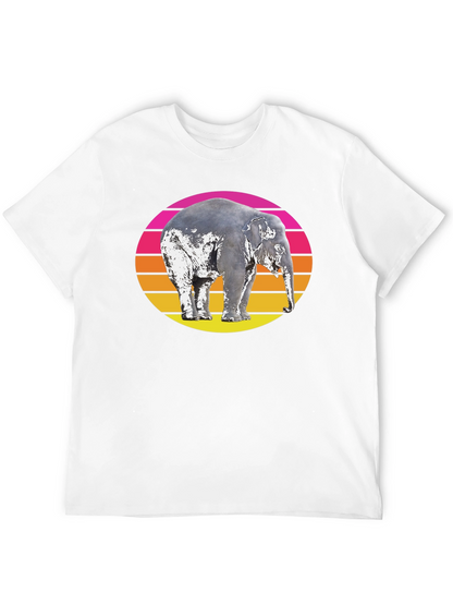 Retro Elephant Sunset Graphic T-Shirt