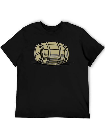 Barrel Graphic Tee - Black Cotton Casual Shirt
