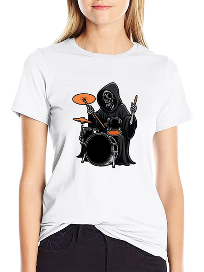 Grim Reaper Drummer Black T-Shirt