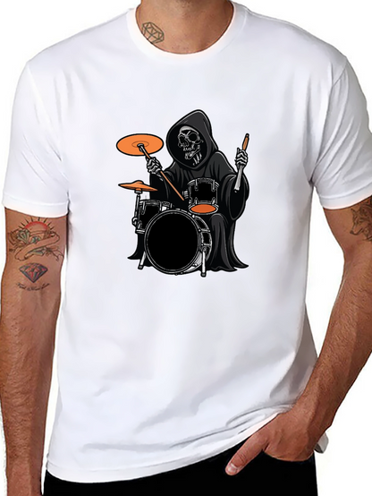 Grim Reaper Drummer Black T-Shirt