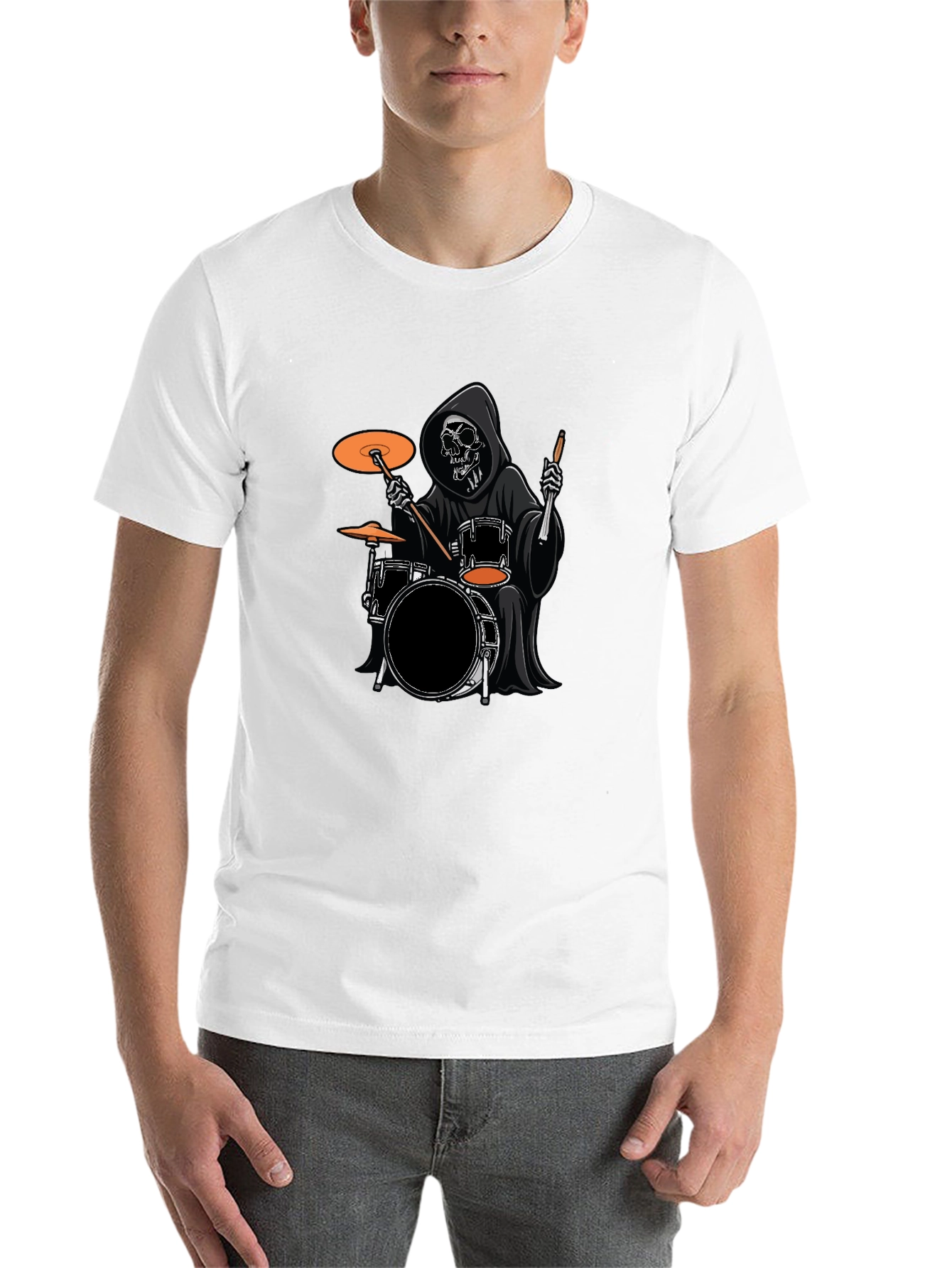 Grim Reaper Drummer Black T-Shirt