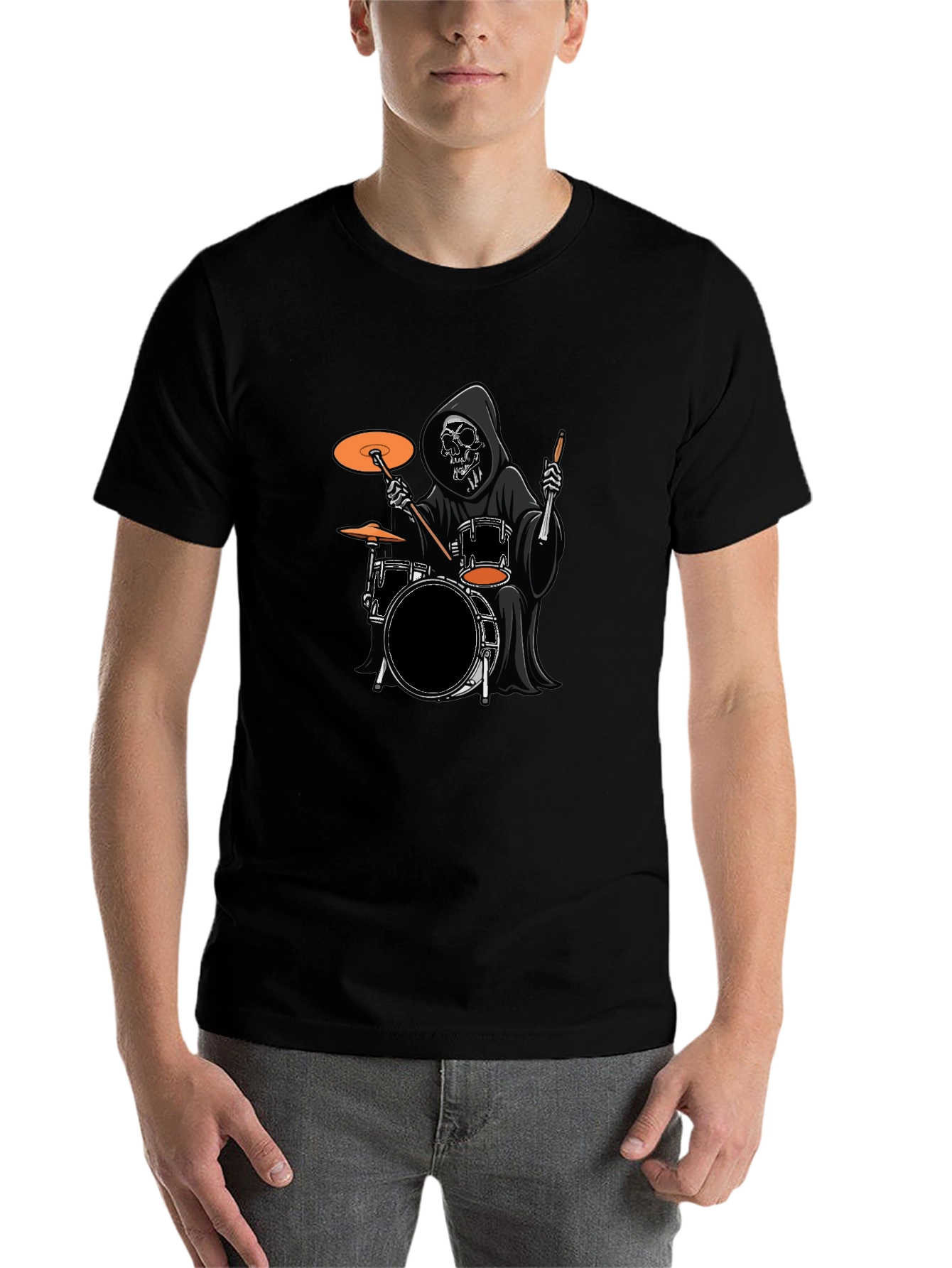 Grim Reaper Drummer Black T-Shirt