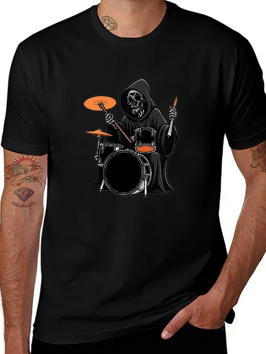Grim Reaper Drummer Black T-Shirt