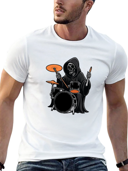 Grim Reaper Drummer Black T-Shirt