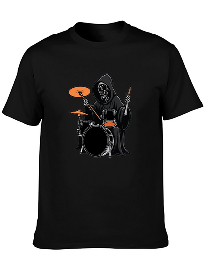 Grim Reaper Drummer Black T-Shirt