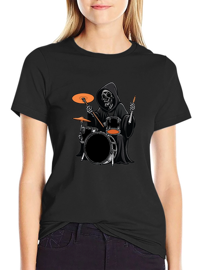 Grim Reaper Drummer Black T-Shirt