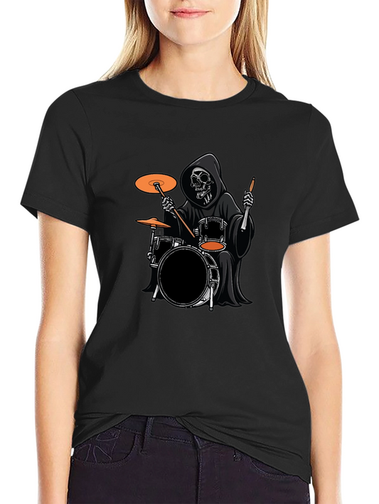 Grim Reaper Drummer Black T-Shirt