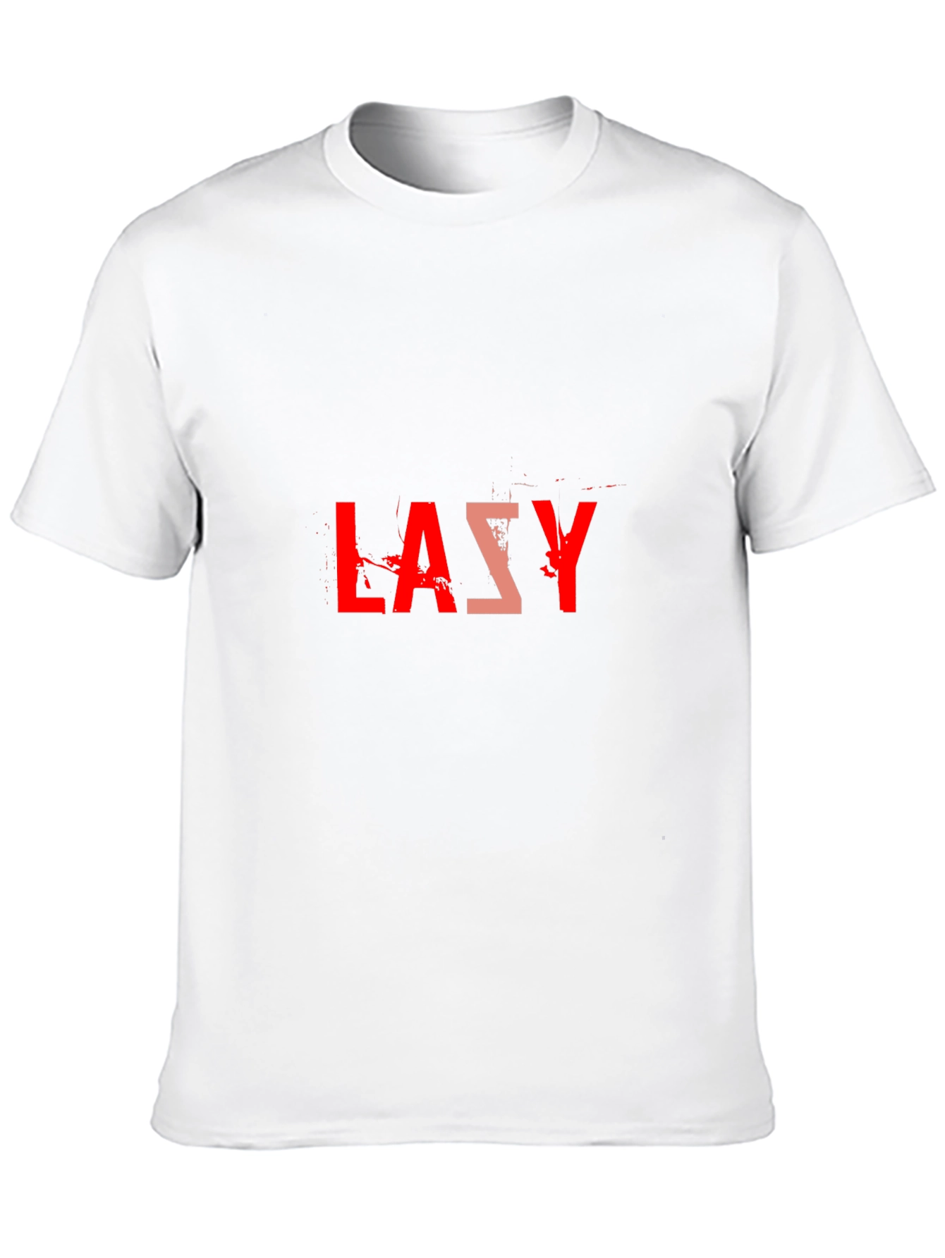 Lazy Graphic Tee - Black Cotton Blend Casual T-Shirt