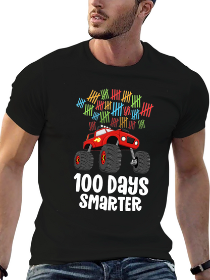 100 Days Smarter Monster Truck T-Shirt