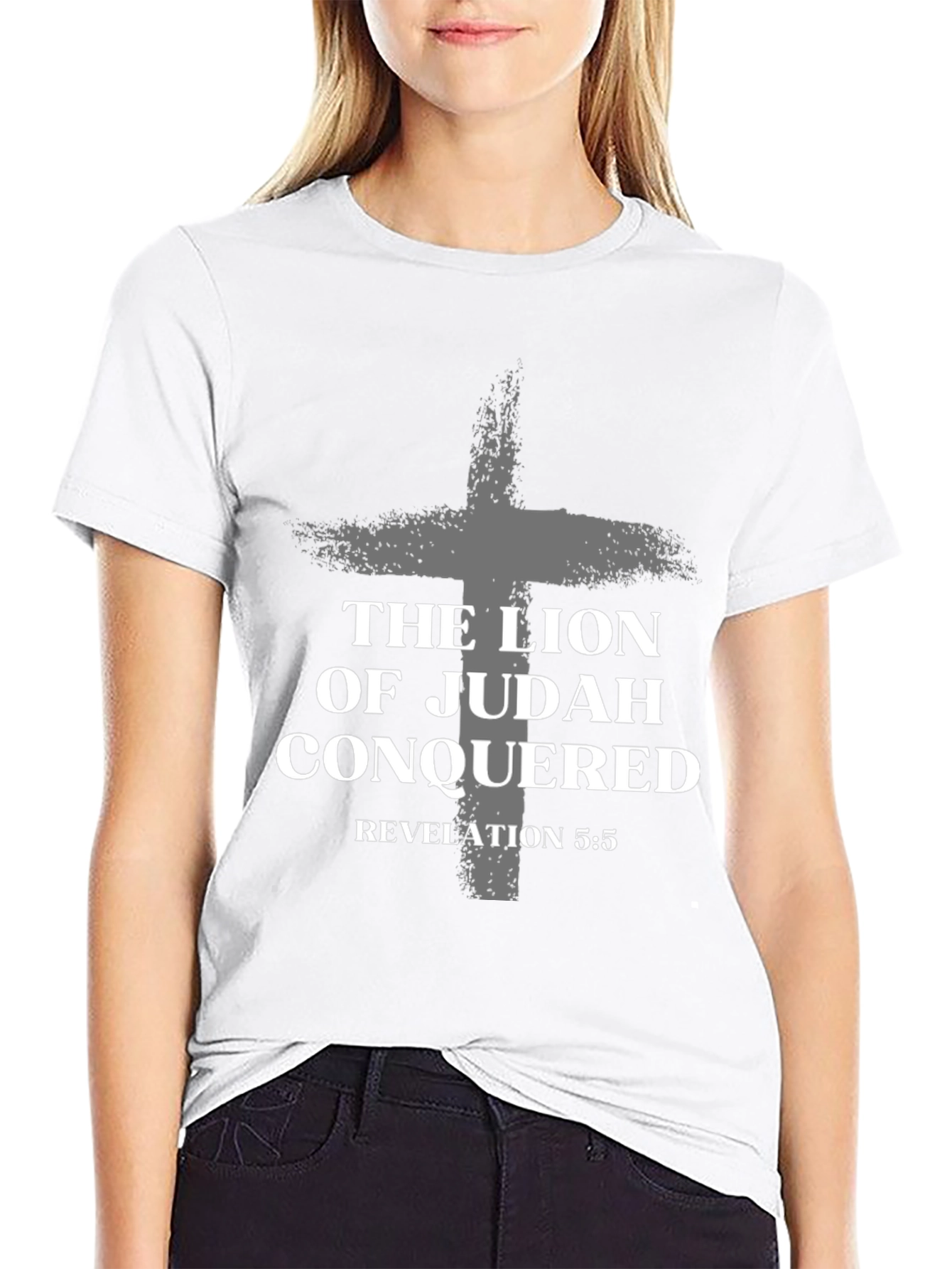 Lion of Judah Conquered Black T-Shirt Revelation 5:5