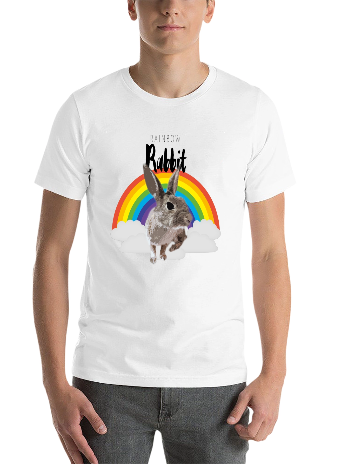 Rainbow Rabbit T-Shirt - Fun Graphic Tee