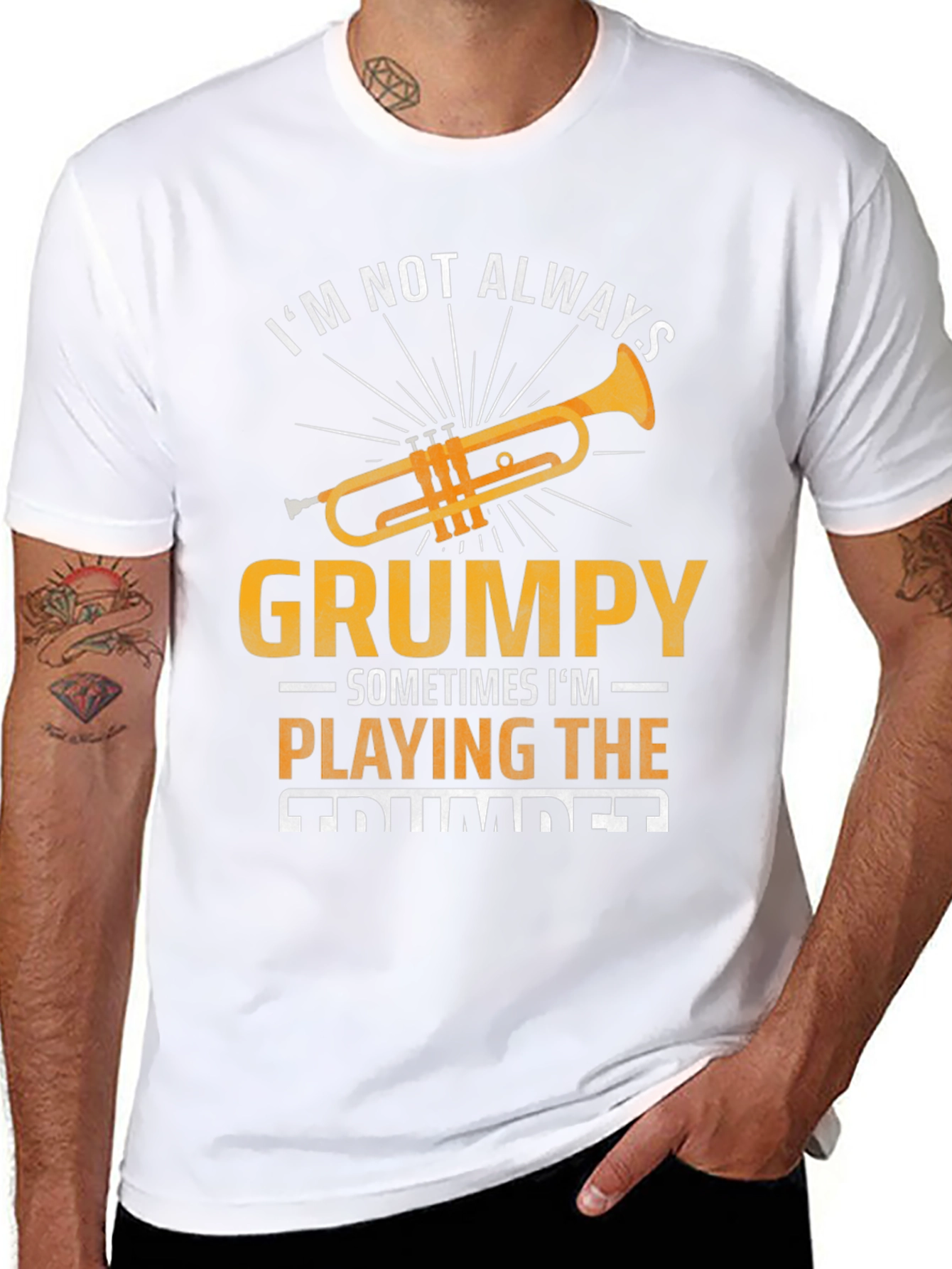 Grumpy Trumpet Player Graphic T-Shirt - Music Lover Tee