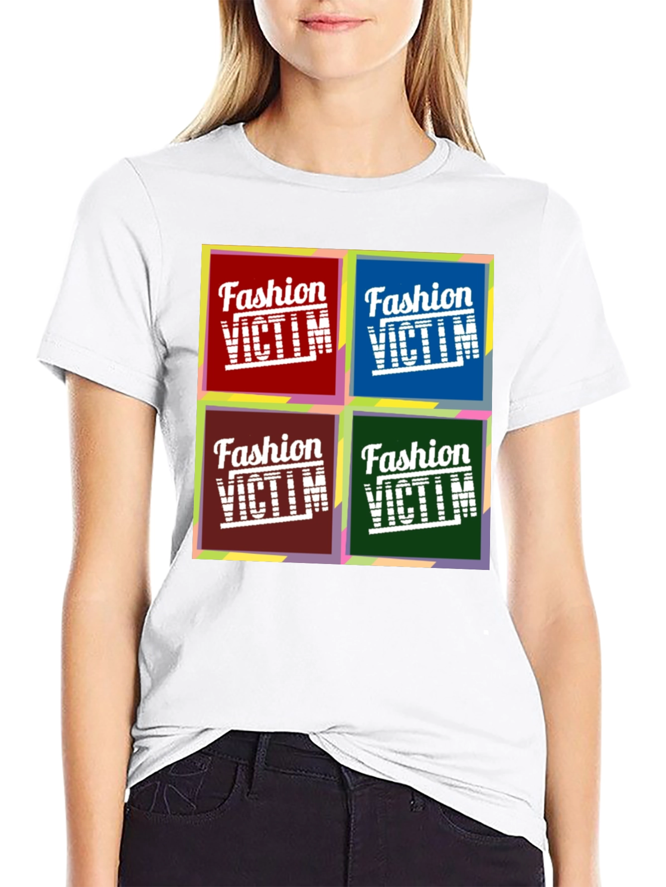 Fashion Victim Graphic Tee - Pop Art Design