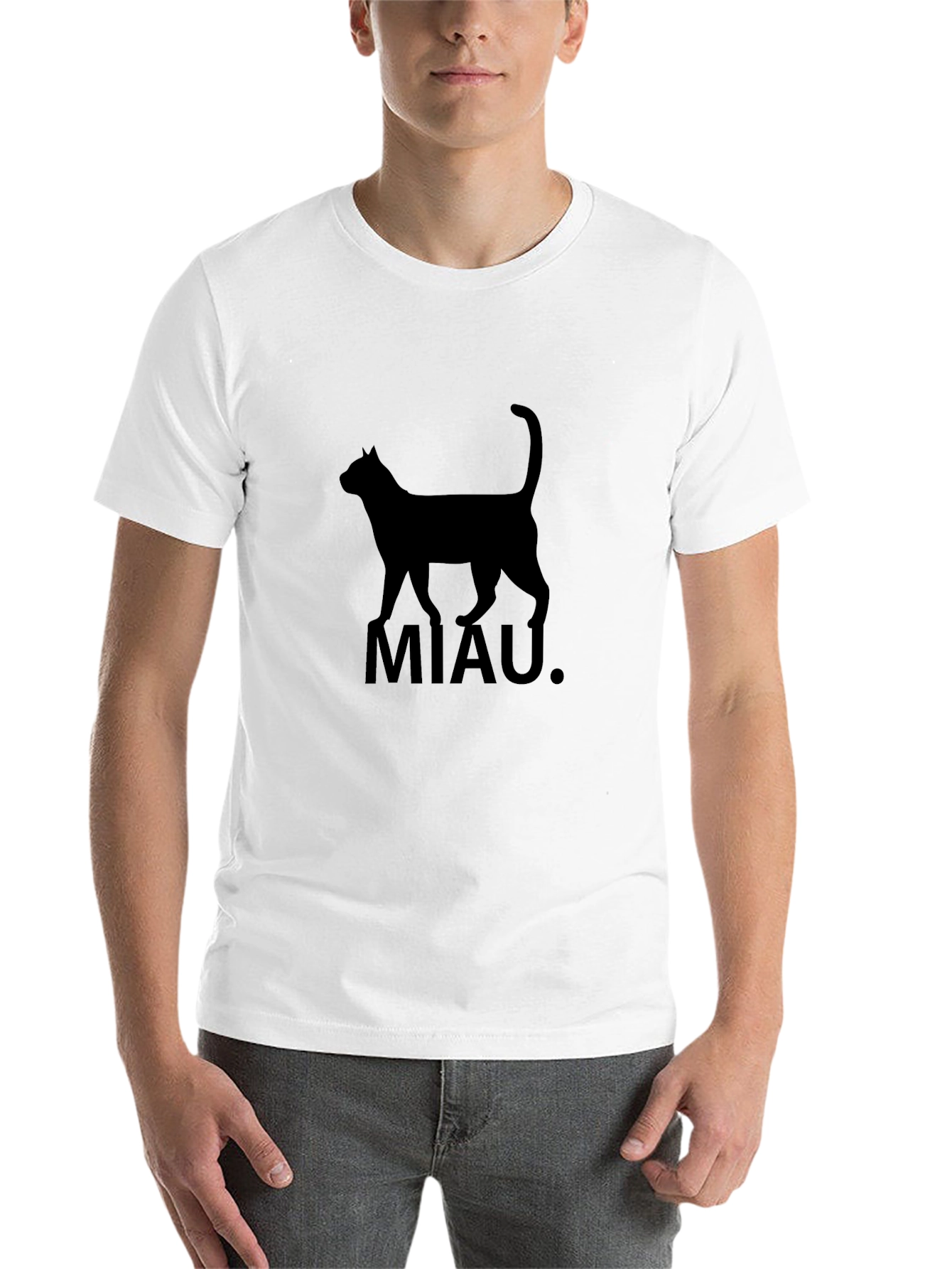 Black Cat MIAU T-Shirt - Graphic Tee